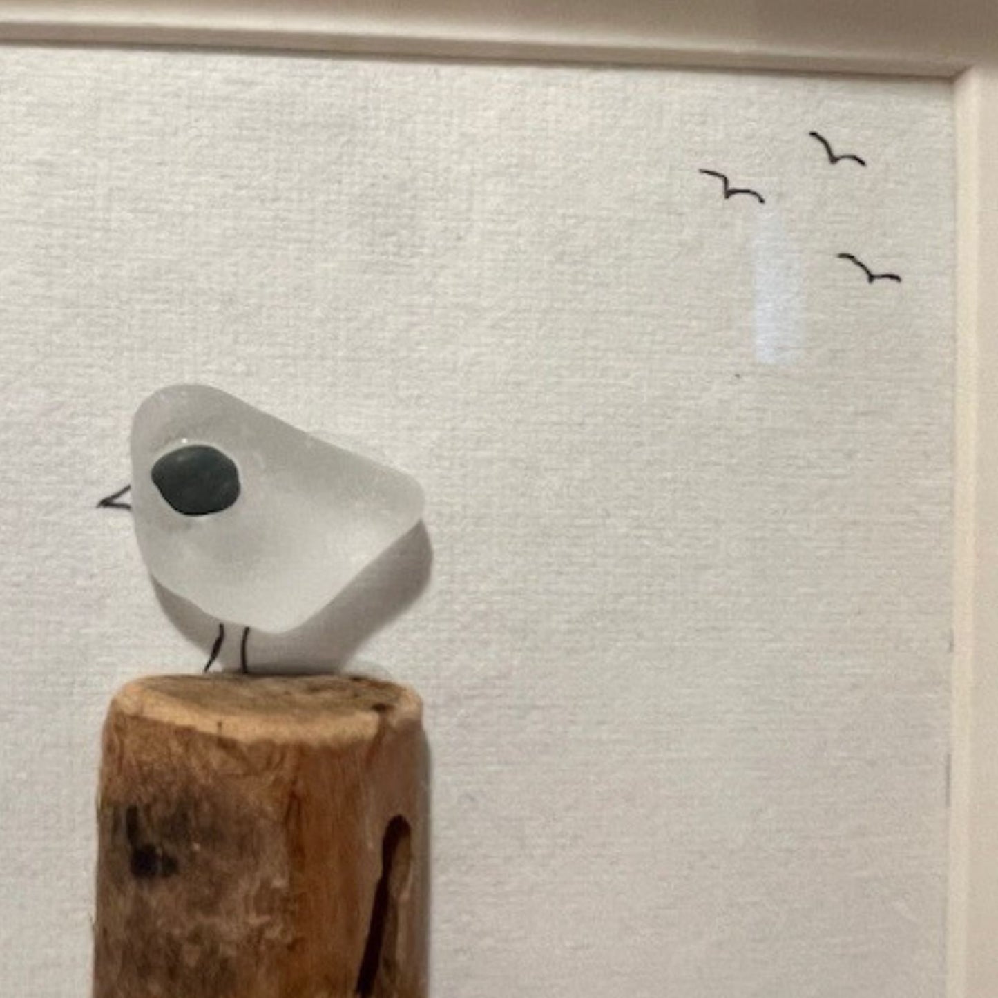 Bird on a Wooden Post Rock Art